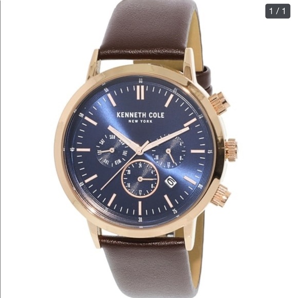 KENNETH Cole Men Rose-Gold Leather Japanes… - Picture 1 of 1